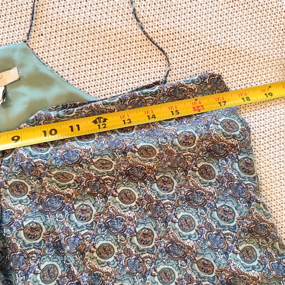 JOIE Nahlah 100% Silk Blue White Brown Boho Strappy Lined Tank Top - Picture 9 of 13